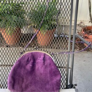 Vintage Purple Women's Suede Shoulder Bag